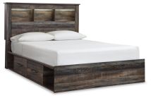 Ashley Furniture B211B17 Ashley Furniture B211B17 Drystan - Queen Bookcase Bed With 2 Side Drawers - Brown / Beige