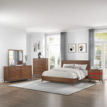 Liberty Furniture 604-BR-QPLDM Liberty Furniture 604-BR-QPLDM Century Modern - 3 Piece Bedroom Set (Queen Platform Bed, Dresser & Mirror) - Walnut