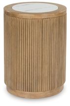 Ashley Furniture T808-6 Camdill - Round End Table - Light Brown / White