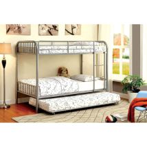 Furniture of America CM-BK1035SV Rainbow - Twin Over Twin Bunk Bed - Silver - Metal