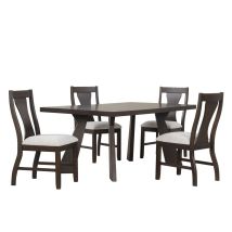 New Classic 40-4124-D4C Chestnut Ridge - 5 Piece Dining Room Set (Round 72" Table & 4 Chairs) - Brown / Beige