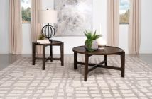Coaster Fine Furniture 708288-S2 Cota - 2 Piece Solid Wood Coffee And End Table Set - Dark Brown