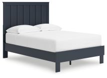 Ashley Furniture EB1528B2 Simmenfort - Full Platform Bed With Panel Headboard - Navy Blue