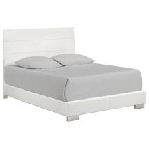 CoasterEssence 203501KE Felicity - Wood Eastern King Panel Bed - White High Gloss