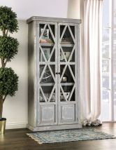 Furniture of America EM-AC094GY Zenia - Curio Cabinet - Weathered Gray
