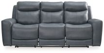 Signature Design by Ashley® U5950415 Mindanao - Steel - Power Reclining Sofa With Adj Headrest