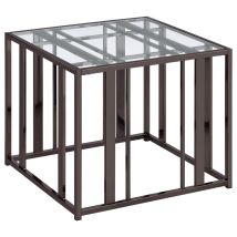 Coaster Fine Furniture 708357 Adri - Rectangular Glass Top Side End Table - Black Nickel