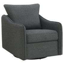 Coaster Fine Furniture 903393 Madia - Upholstered Sloped Arm Swivel Glider Chair - Charcoal