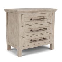 Riverside Furniture 79269 Bennett - Three Drawer Nightstand - Frosted Gray