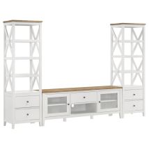 Coaster Fine Furniture 708253-SET Hollis - 3 Piece TV Stand Entertainment Center - White