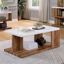 Furniture of America FOA4496C Majken - Coffee Table - White / Natural Tone