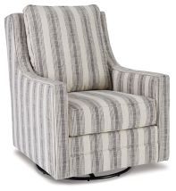 Ashley Furniture A3000207 Kambria - Swivel Glider Accent Chair - Ivory / Black