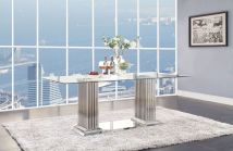 ACME 62075 Cyrene - Dining Table - Stainless Steel & Clear Glass