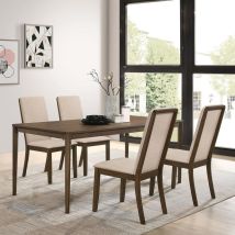 CoasterEveryday 109841-S5 Wethersfield - 5 Piece Rectangular Dining Table Set - Walnut