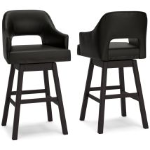 Ashley Furniture D380-930 Ashley Furniture D380-930 Tallenger - Tall UPH Swivel Barstool(Set of 2) - Black / Dark Brown
