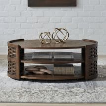 Liberty Furniture 369-OT1010 Warren Park - Oval Cocktail Table - Coffee Brown