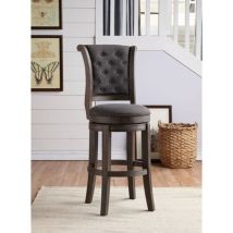 ACME 96456 Glison - Counter Height Chair (Set of 2) - Charcoal Fabric & Walnut