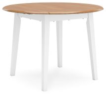 Signature Design by Ashley® D398-15 Gesthaven - Natural / White - Round Dining Room Drop Leaf Table