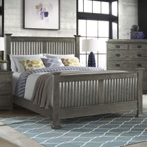 Intercon OP-BR-5825Q-PEW-C Oak Park - Queen Slat Bed - Brushed Pewter