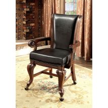 Furniture of America CM-GM367CH-AC-2PK Melina - Arm Chair (Set of 2) - Brown Cherry / Black