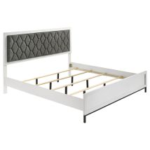 Coaster Fine Furniture 224861KW Sonora - California King Upholstered Panel Bed - White