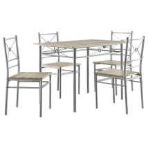CoasterEveryday 100035 Anna - 5 Piece Rectangular Dining Table Set - Silver