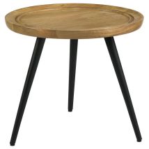 CoasterEssence 736107 Zoe - Round Mango Wood Side End Table - Natural
