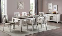 Furniture of America CM3142T Halsey - Dining Table - Weathered White / Dark Walnut
