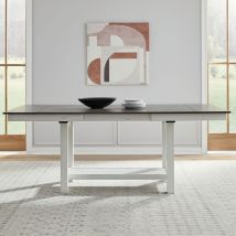 Liberty Furniture 182-CD-GTTS Brook Bay - Gathering Trestle Table - Textured White / Carbon Gray