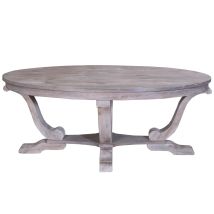 Liberty Furniture 154-OT1010 Greystone Mill - Oval Cocktail Table - Stone White Wash / Wirebrush Distressing