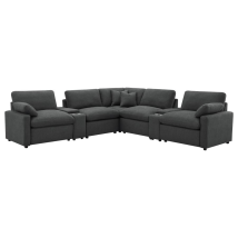 Coaster Fine Furniture 609530P-SETA Collins - 7 Piece Modular Power Reclining Sectional - Dark Gray