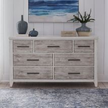 Liberty Furniture 142-BR31 Backroads - 7 Drawer Dresser - Weathered White