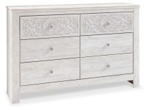 Ashley Furniture B181-31 Paxberry - Six Drawer Dresser - Medallion Drawer Pulls - Whitewash