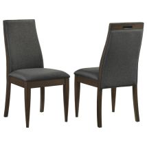 CoasterEssence 115272 Wes - Upholstered Dining Side Chair (Set of 2) - Dark Walnut