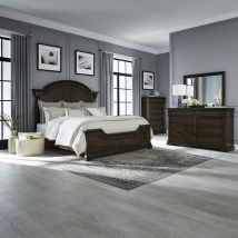 Liberty Furniture 512-BR-QPSDMC Liberty Furniture 512-BR-QPSDMC Arden Road - 4 Piece Bedroom Set (Queen Poster Bed, Dresser & Mirror, Chest) - Satin Cherry