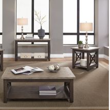 Liberty Furniture 422-OT-3PCS Heatherbrook - 3 Piece Table Set (1 Cocktail 2 End Tables) - Charcoal & Ash