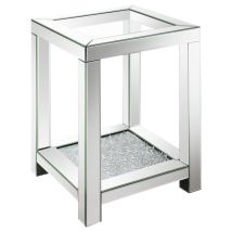 CoasterElevations 736217 Valentina - 1-Shelf Square Glass Top Side End Table - Silver