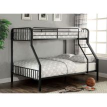 Furniture of America CM-BK928TF-BED Clement - Metal Twin Over Full Bunk Bed - Black