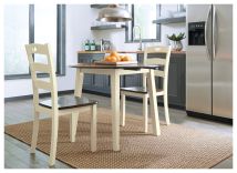 Ashley Furniture D335-15 Woodanville - Round DRM Drop Leaf Table - Cream / Brown