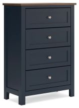 Ashley Furniture B414-45 Landocken - Four Drawer Chest - Brown / Blue