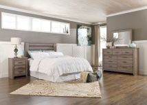Signature Design by Ashley® B248/31/36/68 Zelen - Warm Gray - 3 Pc. - Dresser, Mirror, King Panel Headboard