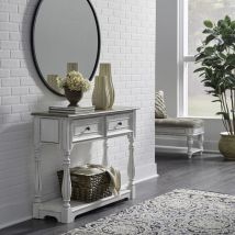 Liberty Furniture 244-AT2003 Magnolia Manor - Hall Console Bottom With Shelf For Display & Storage - Antique White