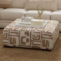 Furniture of America SM5172-OT Carleton - Ottoman - Ivory / Tan
