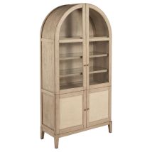 Coaster Fine Furniture 109386 Kailani - 4-Door Cane Dining Vitrine Display Cabinet - Beige Oak