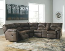 Signature Design by Ashley® 27802/48/49 Tambo - Canyon - Right Arm Facing Loveseat With Console 2 Pc Sectional