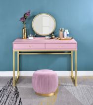 ACME AC00668 Coleen - Vanity Desk - Pink & Gold Finish