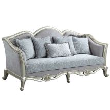 ACME LV01117 Qunsia - Sofa - Light Gray Linen & Champagne Finish