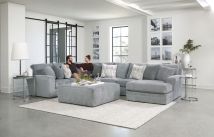 Jackson 2477/30/62/76/28-28 Glacier - 3 Piece Sectional With RSF Chaise, Comfort Coil Seating, 9 Included Accent Pillows And Cocktail Ottoman - Shark