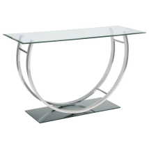 CoasterEssence 704989 Danville - U-Shaped Glass Top Entryway Console Table - Chrome