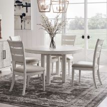 Liberty Furniture 142-DR-5PDS Backroads - 5 Piece Pedestal Table Set - Weathered White & Parchment